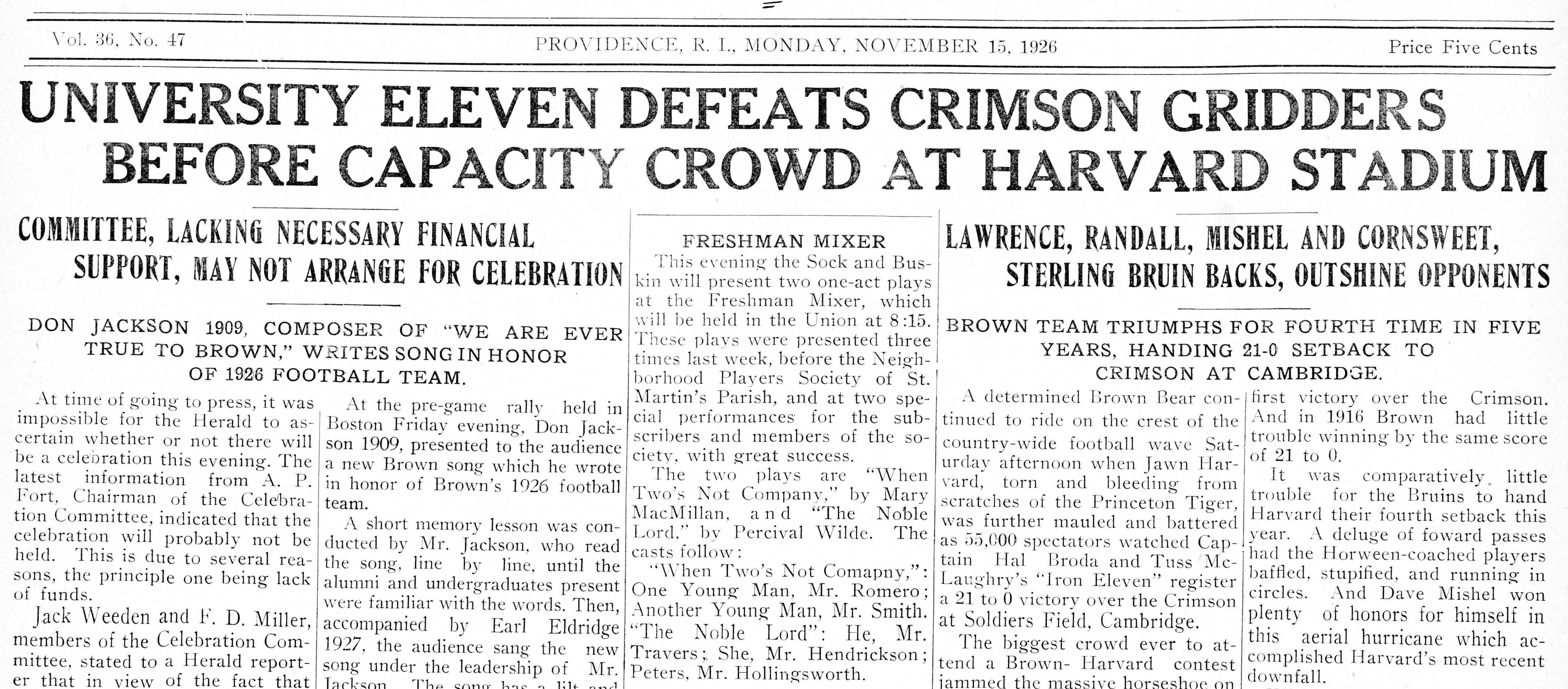 1926 Daily Herald Article