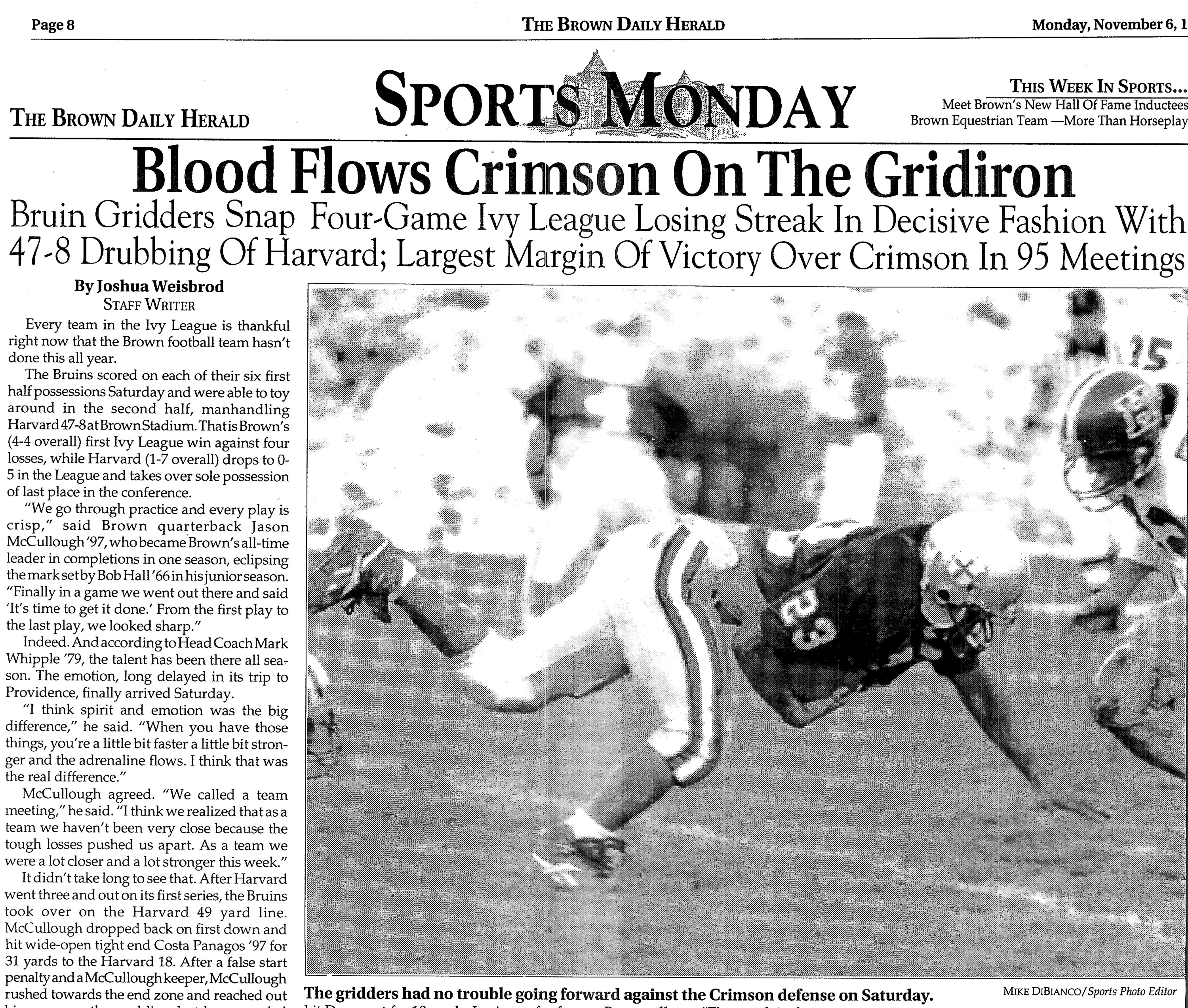 Brown vs. Harvard football
